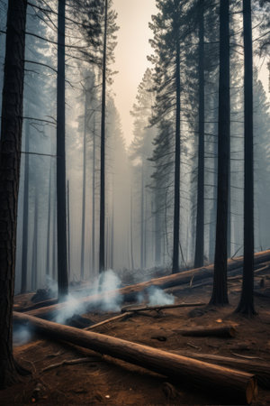 Smoky forest sceneの素材