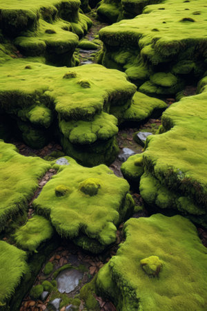 Mossy rocky natural landscapeの素材
