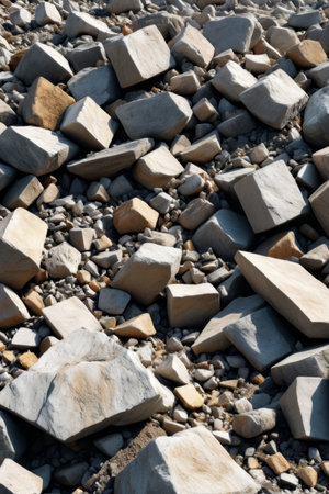 Scattered rocks natural landscapeの素材