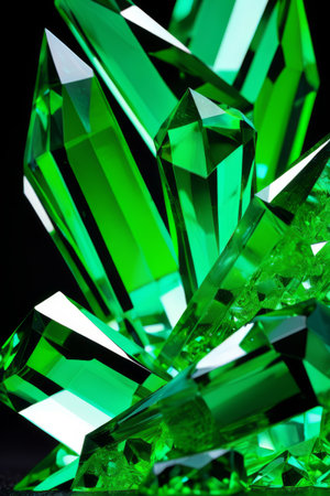 Close-up of green crystalの素材