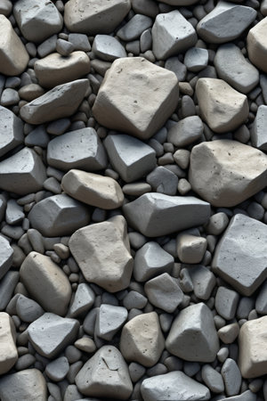 Close-up of gray gravelの素材