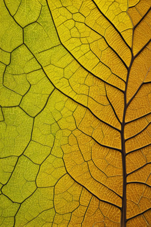 Close-up of leaf vein textureの素材