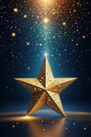 Golden pentagram glowing background materialの素材