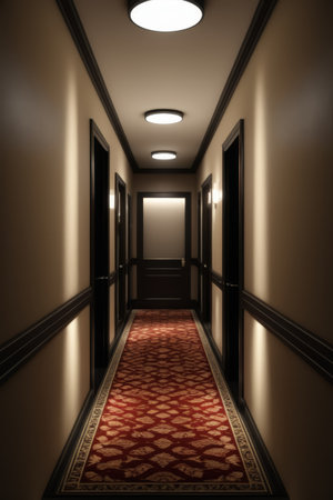 Indoor corridor aisles and decorationの素材