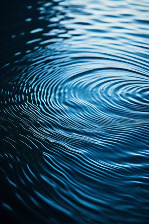 Close-up of blue water ripplesの素材