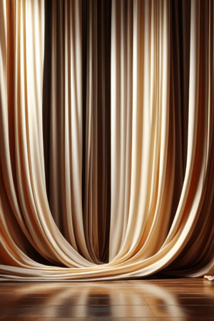 Beige curtain material for stage backgroundの素材
