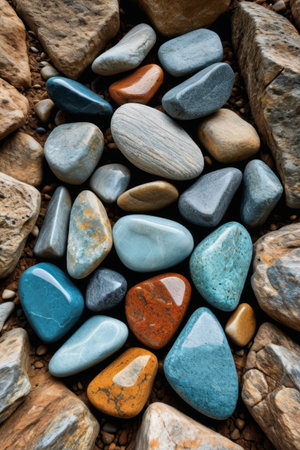 Close-up of colorful pebblesの素材