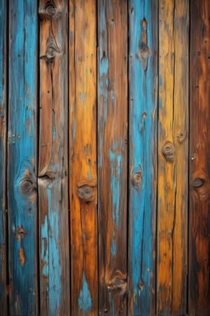 Vintage Colorful Wood Board Texture Materialの素材