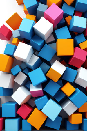 Color Cube Stacked Abstract Pictureの素材