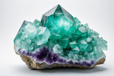 Close up of green purple gemstone mineralsの素材