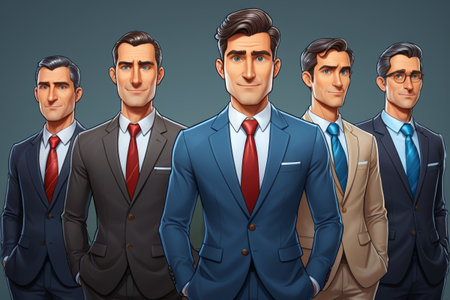 Cartoon style business men image materialの素材