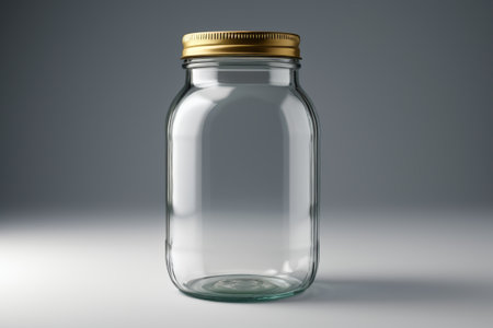 Clear glass jar with gold capの素材