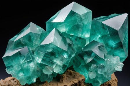 Close up of green crystal oreの素材