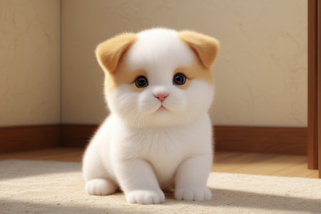 Cute Kitten Indoor Sitting Materialの素材