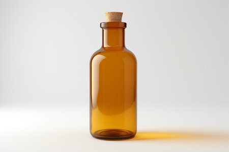 Brown glass bottle with cork still lifeの素材