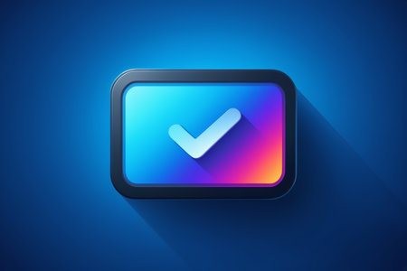 Blue background check iconの素材