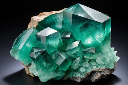 Close up material of green crystal mineralsの素材