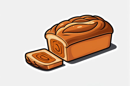 Cartoon style sliced bread illustrationの素材