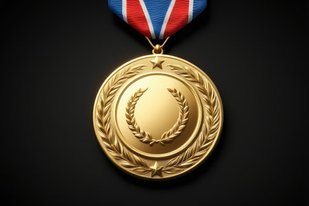 Close up of the gold medalの素材