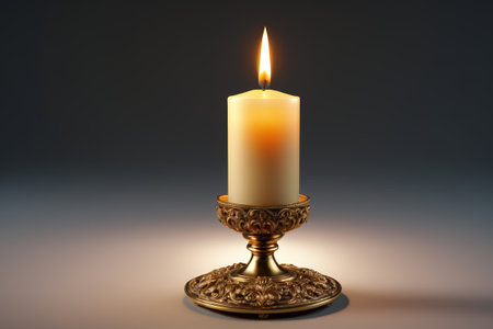 Burning candles and exquisite candlesticksの素材