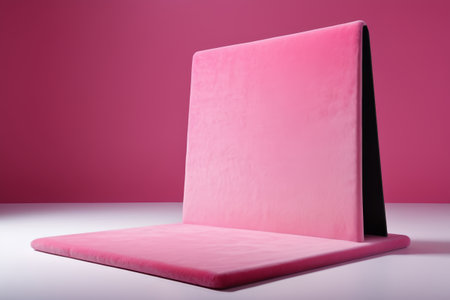 Pink folding suede cushion displayの素材