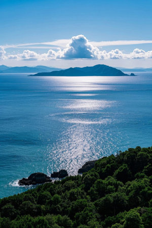 Sea views and distant islandsの素材