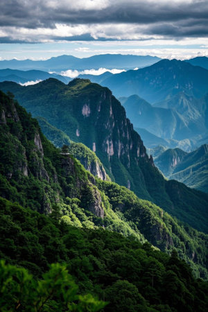 Natural scenery with rolling mountainsの素材