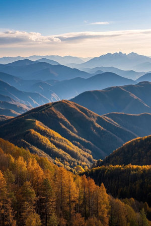 Autumn scenery of mountains and forestsの素材