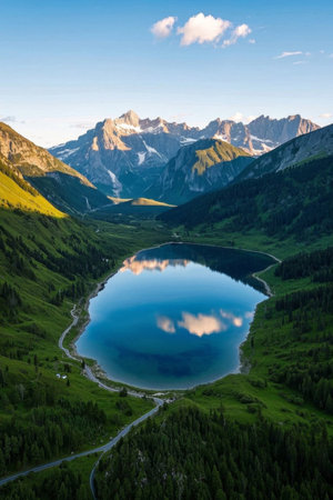 Alpine Lake natural sceneryの素材