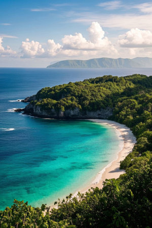 Beautiful beach with island sceneryの素材