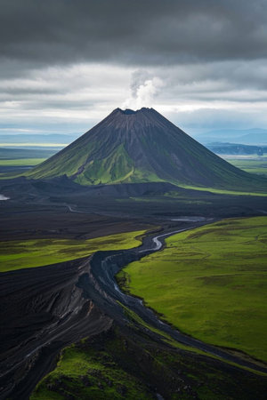 Volcano vistas and surrounding landformsの素材