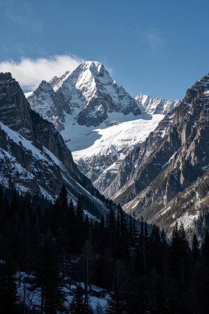 Panoramic view of the natural landscape of Snow Mountainの素材