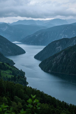 Mountain lake natural sceneryの素材