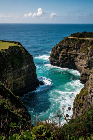 Coastal cliffs and marine sceneryの素材