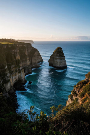Coastal cliffs and marine landscapeの素材