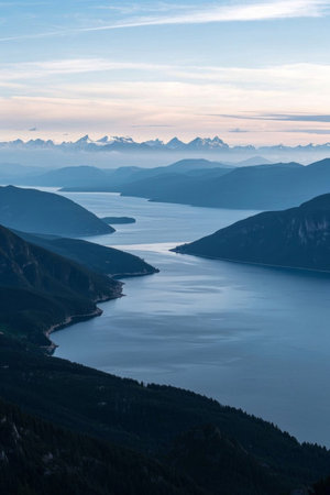 Panoramic natural scenery of mountains, rivers and lakesの素材