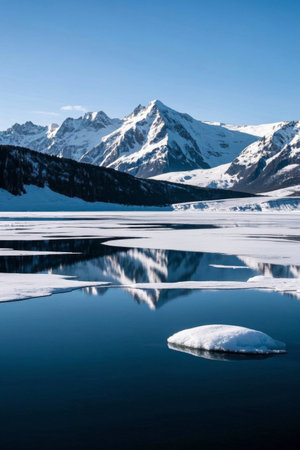 Snow Mountain Lake Natural Landscapeの素材