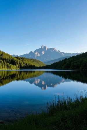 Natural scenery with mountains and riversの素材