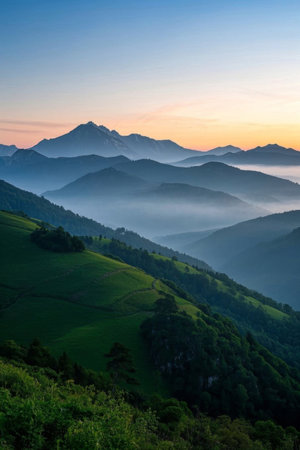 Rolling mountains in the morning lightの素材