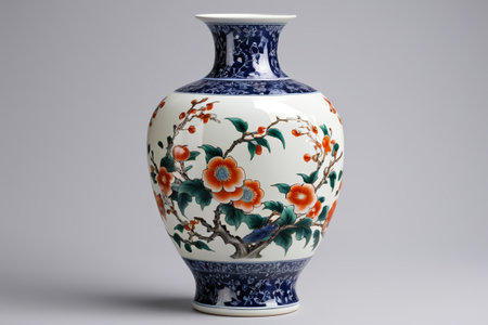Hand-painted floral pattern ceramic vaseの素材