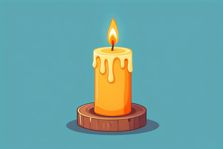 Burning Candle Illustration Materialの素材