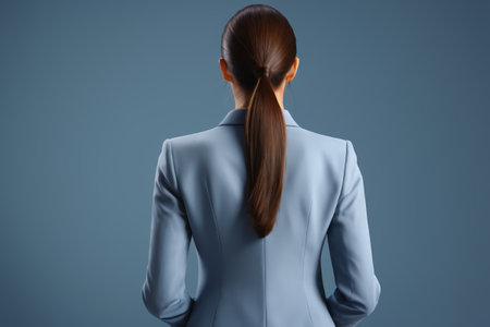 Back of a woman in a suitの素材