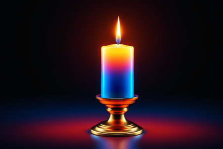 Close-up of a colored candle flameの素材