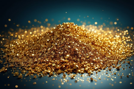 Close-up footage of a golden debris pileの素材