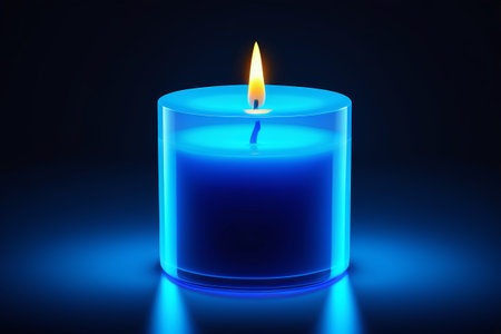 Close-up of blue candle flameの素材