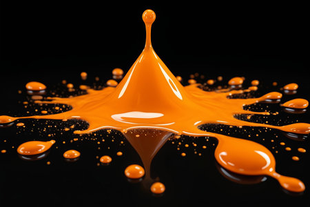 Close-up of orange liquid splashingの素材