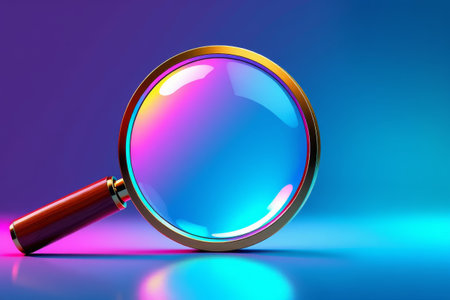 Magnifying glass material on a colored backgroundの素材