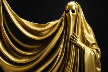 Golden ghost-shaped figureの素材