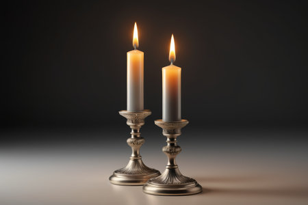 Lighted vintage candlestick candlesの素材
