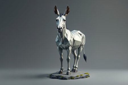 Low Polygon Style Silver Horse Modelの素材